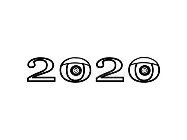 New Year 2020, Number And Decor. 2020 Illustration. Symbol, Eyes, Concept.  Vector EPS Stock Vector - Illustration of illustration, 2020: 158564978