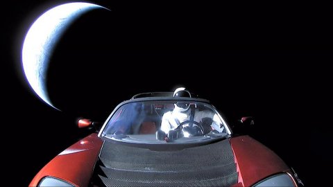 starman spacesuit tesla roadster car earth space last image elon musk spacex instagram